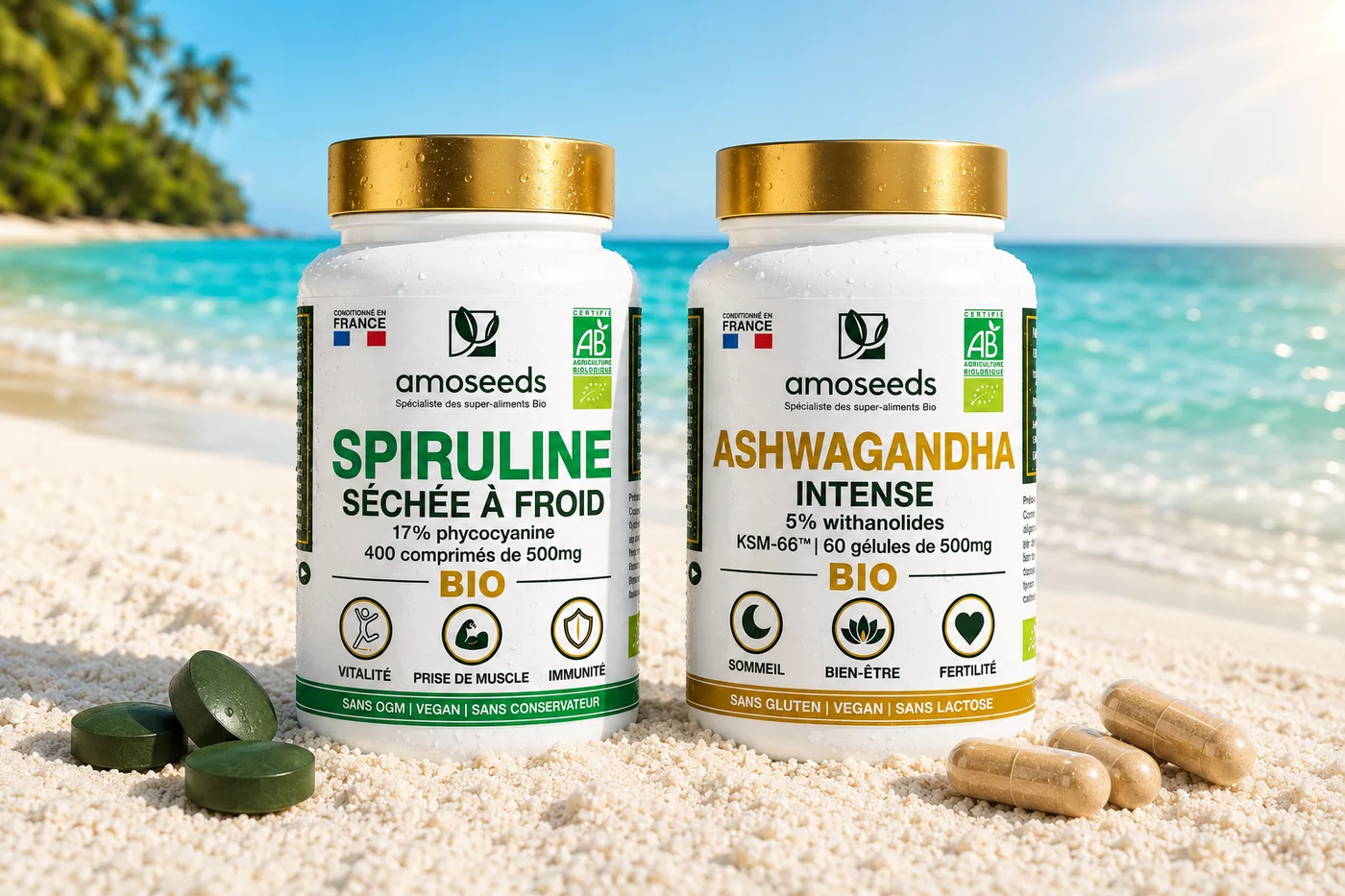 Pack Été — Spiruline et Ashwagandha bio