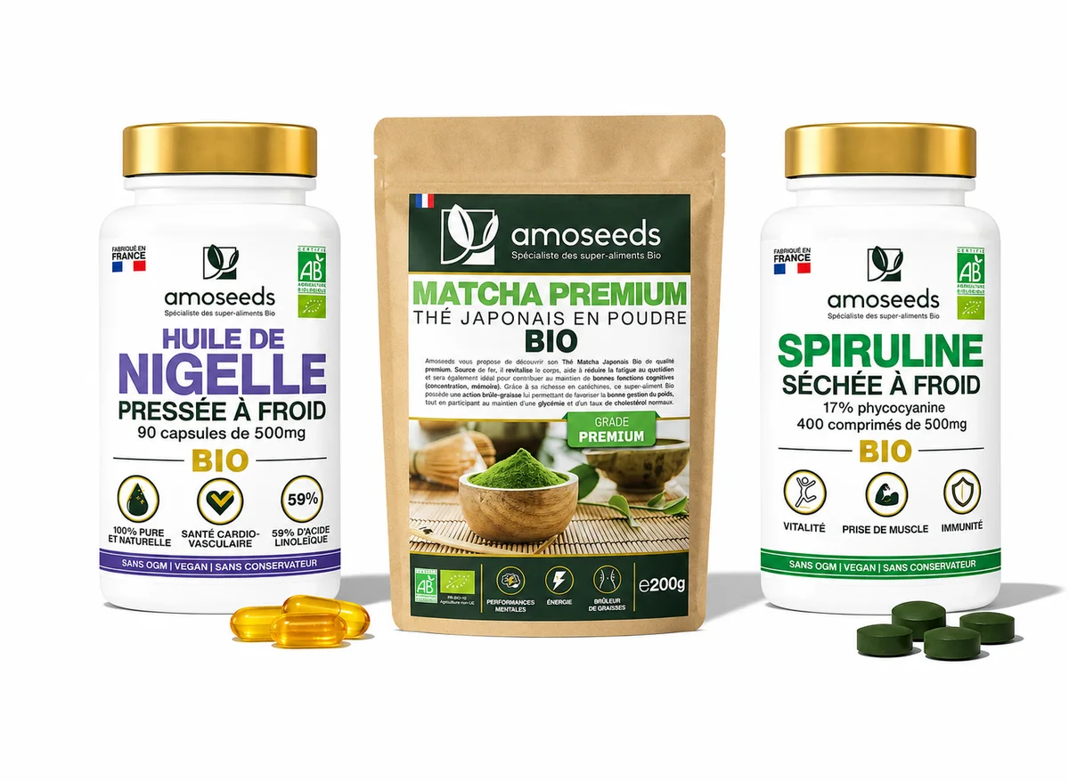 Box Immunité — Nigelle, Matcha et Spiruline bio